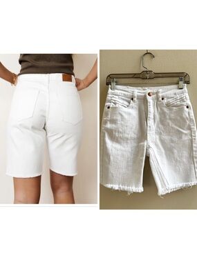 Bohme White Denim Bermuda Jean Walking Cut Off Shorts Women’s 25”